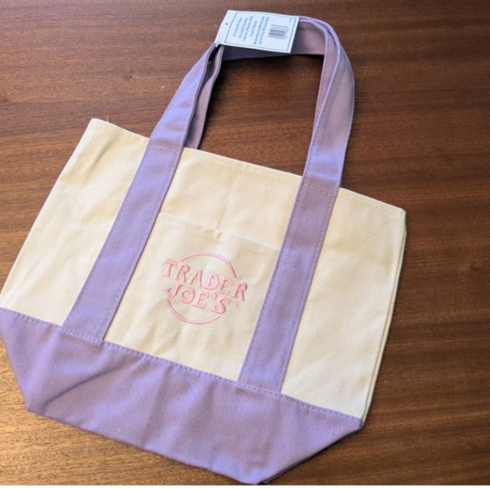 COPY - Trader Joe's Pastel Mini Tote Bag Purple
